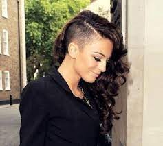 A Radical Twist To Side Swept Curls Half Shaved Hair Shaved Long Hair Shaved Side Hairstyles