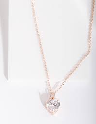 Free shipping on orders over $25 shipped by amazon. Rose Gold Cubic Zirconia Heart Pendant Necklace Lovisa