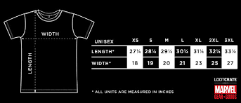 Sizing Charts Loot Crate Help Center