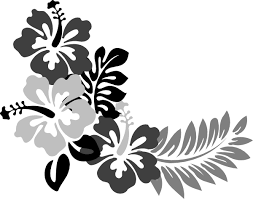 Black And White Hawaiian Shirt Clipart Hawaiian Flower Stencils Grey Hibiscus 2 Clip Art Hawaiian Flower Drawing Flower Art Images Flower Drawing