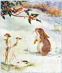 Adorable Bunny Rabbit And Robin Storybook Rabbit Vintage Etsy In 2021 Bunny Art Art Bunny Images