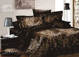 Black And White Cheetah Print Bedding Stylish Vigorous Leopard Design 4 Piece Duvet Cover Sets Leopard Print Bedroom Decor Duvet Cover Sets Leopard Print Bedroom