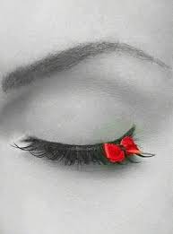 Black And White With Pop Of Color Drawing Eyelashesfake Color Splash Photography Color Splash Black And White Photography