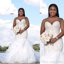 2019 Luxury Sweetheart Cascading Ruffles Mermaid Wedding Dresses South African Arabic Crystals Major Beading Plus Size Bridal Gowns From Enjoyweddinglife 133 Wedding Dresses Beaded Wedding Dresses Knee Length Wedding Dress