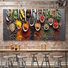 Food Painting Modern Spices Poster Canvas Modular Picture For Kitchen Restaurant Home Decoration Wall Art Hd Print Food Wall Art Kitchen Pictures Food Painting