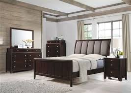 Madison 6 Piece Bedroom Set In Dark Merlot Finish By Coaster 204881 Upholstered Sleigh Bed Queen Upholstered Bed Coaster Furniture