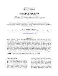 Beberapa contoh fungsi yang biasanya ada dalam sebuah proyek event di antaranya: Pdf Teori Kritis Theodor Adorno