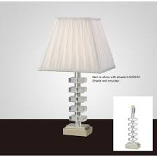 Rolland warm antique brass and crystal column table lamp. Diyas Il11005 Diyas Dusit Crystal Table Lamp Without Shade 1 Light Silver Finish Ideas4lighting