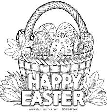 Easter coloring pages easter is the feast of christianity. Happy Easter Black And White Doodle Easter Eggs In The Basket Coloring Book Easter Coloring Pages Printable Happy Easter Coloring Pages Easter Coloring Pages