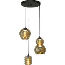 hanglamp 3 lichts aan ronde plaat met quinto glas moderne hanglampen hanglampen lunalicht hanglamp glazen kroonluchter licht
