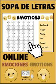 Sopa De Letras Online De Las Emociones En Ingles Sopa De Letras Letras Emociones