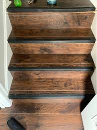 Stair nose connects on the same level as the flooring surface for a smooth, finished appearance. Vinyl Stair Nosing Strips