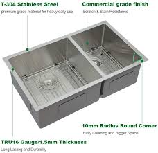 16 gauge stainless steel kitchen sinks from cbath.com at up to 70% off. Double Bowl Kitchen Sink Sarlai 33 Inch Stainless Steel Kitchen Sink Undermoun Double Bowl Kitchen Sink Stainless Steel Kitchen Sink Undermount Kitchen Sinks