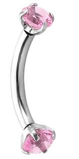 Internally Threaded Jeweled Vch Vertical Hood Piercing Curved Barbell 16g Bodysparkle Bodysparkle Fake Nose Rings Body Sparkle Nose Hoop