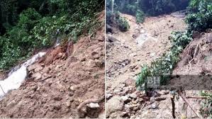 Keadaan kereta yang terlibat dalam kejadian tanah runtuh. Kejadian Tanah Runtuh Berhampiran Loji Rawatan Air Trong Berita Viral Terkini
