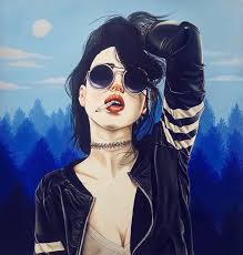 Image Of Black And Blue Pop Art Illustration Art