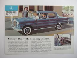1960s Mercedes Benz 190d Sedan Spec Sheet Dealer Etsy Mercedes Benz Mercedes Benz