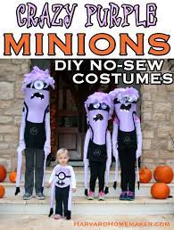 Despicable me 3 easy to make stuart kevin and bob minions from this. Diy Crazy Purple Minion Costumes Harvard Homemaker