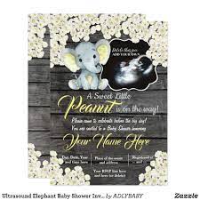 Ultrasound Elephant Baby Shower Invitation Rustic Invitation Very Cute Ult Rustic Baby Shower Invitations Baby Shower Invitations Baby Shower Invitation Cards