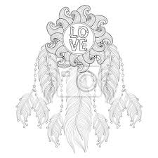 Hand Gezeichnetes Zentangle Dreamcatcher Mit Liebe Mandala Fur Leinwandbilder Bilder Traumfanger Catcher Hipster Myloview De