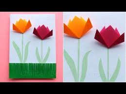 Basteln Fur Ostern Mit Papier Einfache Osterkarten Mit Blumen Selber Machen Diy Basteln Ideen Muttertagskarte Basteln Muttertag Basteln Basteln Mit Papier