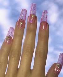 Pin By Lovleyaless On N A I L S Clear Glitter Nails Pink Acrylic Nails Pink Acrylic Nail Designs Make a statement with these light pink acrylic gel press on nails!