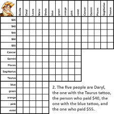 In each puzzle you are given a series of categories, and an equal number of options within each category. Logic Puzzles How To Solve A Logic Puzzle