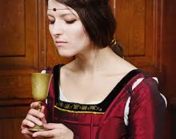 Renaissance Wedding Dress, 1490s La Belle Ferroniere Renaissance Dress,  15th century Da Vinci Gown, Dark Red historical costume