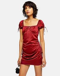 .rosso taffeta, abito taffeta, semplice abito rosso, abito di lunghezza midi, abito posteriore aperto c. Vestito Corto Topshop Gypsy Satin Mini Dress Donna Acquista Online Su Yoox 15014176tq