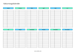 Inhaltsverzeichnis ohne datum zum ausdrucken. Geburtstagskalender Zum Ausdrucken Pdf Excel Vorlage