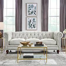 We manufacture the finest quality leather chesterfield sofas and suites and in our traditional workshop in the heart of. Home Decorators Collection Blakely 95 In Max Buff Microfiber 3 Seater Chesterfield Sofa With Removable Cushions D93410npsmaxbuff The Home Depot