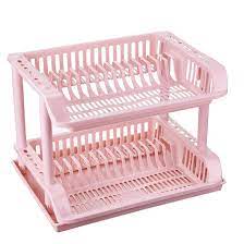 This dish rack features a utensil holder, plastic draining tray, 2 tiers, slots for plates and space for cups and bowls. China Hot Sale Colorful Plastic Dish Drying Rack Kitchen Dish Drainer China Rack And Dish Rack Price