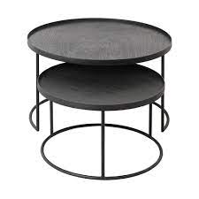Round Tray Coffee Table Set Small Large It matches a contemporary style ideally.