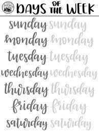 Each printable is organized in separate collections (like the hand. Brush Lettering Freebie Days Of The Week Practice Sheet Lettering Practice Lettering Guide Brush Lettering Practice
