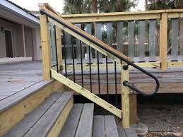 Deckorail White Ada Hand Rail Handicap Loop 235950 The Home Depot Exterior Stair Railing Railings Outdoor Exterior Stairs