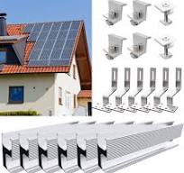 TEOV PV Montageset Ziegeldach Glasziegeldach, Befestigung Solarmodul  Halterung mit 30cm Montageschiene und Dachhaken, Solarpanel Halterung mit  ...
