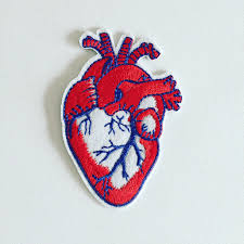 Anatomical Heart Iron On Patch Heart Badge Diy Embroidery Embroidered Applique Decorative Patch Anatomy Badge Medical Student Gift Badges Diy Anatomical Heart Iron On Patches