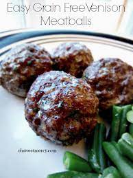 Easy Grain Free Venison Meatballs Recipe Ground Venison Recipes Healthy Meat Recipes Deer Meat Recipes