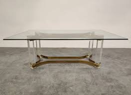 Shop peekaboo acrylic coffee table. Brass Lucite Coffee Table 1970s 156251