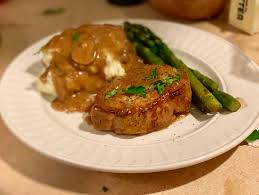 In medium bowl, blend all ingredients; Made My Guinness Stout Braised Pork Loin Chops Again But This Time With Caramelized Shallot Mashed Potatoes And Asparagus Spears Comfort Food Album On Imgur