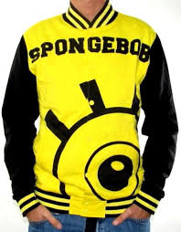 Spongebob accidentally punches himself in the face leaving behind a hideous black eye, but is too embarrassed to tell anyone the truth./plankton has brainwashed mermaid man and barnacle boy! Spongebob Squarepants Varsity Jacket Face Varsity Jacket Jackets Spongebob Squarepants