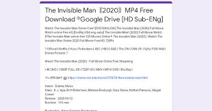 Looking to watch the invisible man (2020)? The Invisible Man 2020 Mp4 Free Download Google Drive Hd Sub Eng