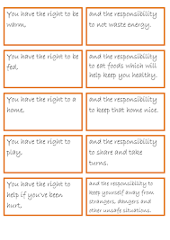 Rights And Responsibilities Pairs Game Rights And Responsibilities No Response Children S Rights And Responsibilities