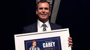 Carey, who won two premierships as captain of north melbourne and is regarded as one of the best players of all time, was caught in a bathroom . Wayne Carey Left Humbled