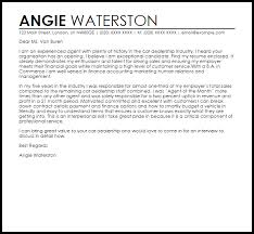 When it comes to the point of agreeing to buy the car, a sales manager might well join the conversation. Car Dealership Cover Letter Sample Cover Letter Templates Examples
