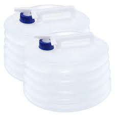 Portable water container with spigot for camping. Climbing Outdoor Travel Water Tanks 5 Litre 2 Pack Collapsible Portable Water Containers Hiking Transparent Folding Plastic Canteen Water Carriers For Camping Sports Outdoors Hydration Urbytus Com