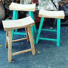 Solid Wood Saddle Stools In Natural And Painted Decor Direct Offers Unique Artisan Crafted Indust Industrial Style Furniture Rustic Wood Furniture Bar Stools
