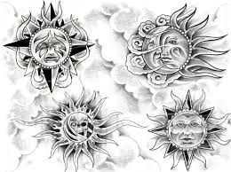 Click To See Fullsize Black And Grey Tattoos Moon Tattoo Designs Sun Tattoos