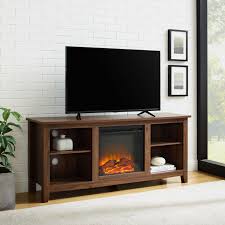 Price (low to high) price (high to low) alphabetical saving (high to low) popularity. Walker Edison Furniture Co Essential Dark Walnut Fireplace Tv Stand W58fp18dw Bellacor