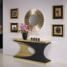 Meuble d'entrée, console arena coloris noir. Console D Entree Unique Feuille D Or Et D Argent Design Baroque Porto